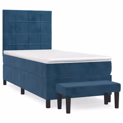 Giroletto a Molle con Materasso Blu Scuro 90x190 cm in Vellutocod mxl 123193 - Vista aggiuntiva 2