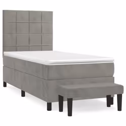 Giroletto a Molle con Materasso Grigio Chiaro 90x200 cm Vellutocod mxl 75263 - Vista aggiuntiva 2