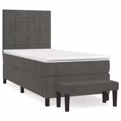 Giroletto a Molle con Materasso Grigio Scuro 90x200 cm Vellutocod mxl 99253 - Vista aggiuntiva 2