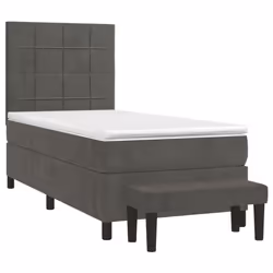 Giroletto a Molle con Materasso Grigio Scuro 90x200 cm Vellutocod mxl 99253 - Vista aggiuntiva 3