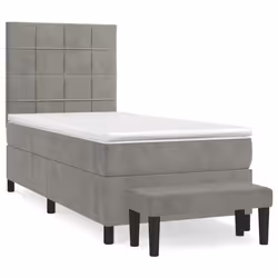 Giroletto a Molle con Materasso Grigio Chiaro 100x200cm Vellutocod mxl 123198 - Vista aggiuntiva 2