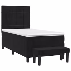 Giroletto a Molle con Materasso Nero 100x200 cm in Vellutocod mxl 99257 - Vista aggiuntiva 3