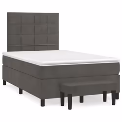 Giroletto a Molle con Materasso Grigio Scuro 120x200 cm Vellutocod mxl 99262 - Vista aggiuntiva 2