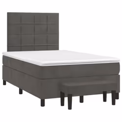 Giroletto a Molle con Materasso Grigio Scuro 120x200 cm Vellutocod mxl 99262 - Vista aggiuntiva 3