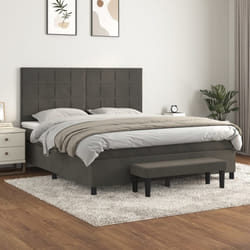 Giroletto a Molle con Materasso Grigio Scuro 160x200 cm Vellutocod mxl 123201