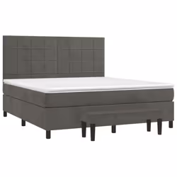 Giroletto a Molle con Materasso Grigio Scuro 160x200 cm Vellutocod mxl 123201 - Vista aggiuntiva 3