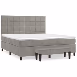 Giroletto a Molle con Materasso Grigio Chiaro 180x200cm Vellutocod mxl 99259 - Vista aggiuntiva 2