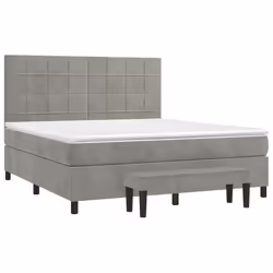 Giroletto a Molle con Materasso Grigio Chiaro 180x200cm Vellutocod mxl 99259 - Vista aggiuntiva 3