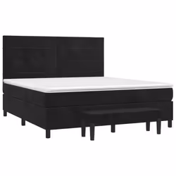 vidaXL Giroletto a Molle con Materasso Nero 180x200 cm in Velluto - Vista aggiuntiva 3