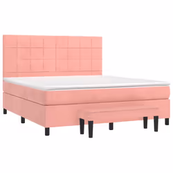 Giroletto a Molle con Materasso Rosa 180x200 cm in Vellutocod mxl 103744 - Vista aggiuntiva 3