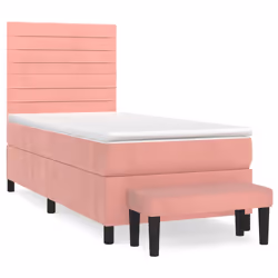 Giroletto a Molle con Materasso Rosa 80x200 cm in Vellutocod mxl 99258 - Vista aggiuntiva 2