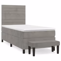 Giroletto a Molle con Materasso Grigio Chiaro 90x200 cm Vellutocod mxl 99260 - Vista aggiuntiva 2