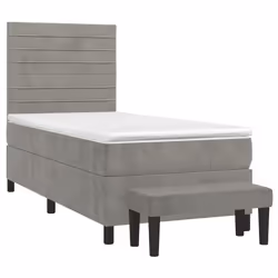 Giroletto a Molle con Materasso Grigio Chiaro 90x200 cm Vellutocod mxl 99260 - Vista aggiuntiva 3