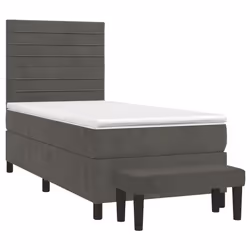 Giroletto a Molle con Materasso Grigio Scuro 90x200 cm Vellutocod mxl 75279 - Vista aggiuntiva 3