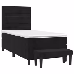 Giroletto a Molle con Materasso Nero 100x200 cm in Vellutocod mxl 75274 - Vista aggiuntiva 3