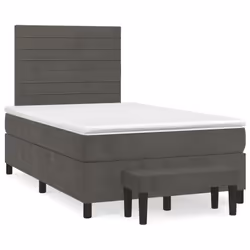 Giroletto a Molle con Materasso Grigio Scuro 120x200 cm Vellutocod mxl 75281 - Vista aggiuntiva 2