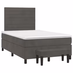 Giroletto a Molle con Materasso Grigio Scuro 120x200 cm Vellutocod mxl 75281 - Vista aggiuntiva 3