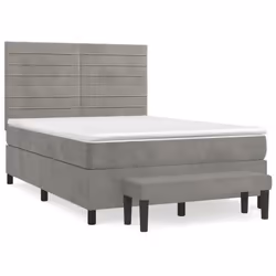 Giroletto a Molle con Materasso Grigio Chiaro 140x190cm Vellutocod mxl 123204 - Vista aggiuntiva 2