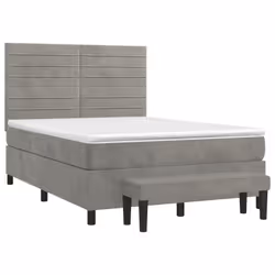 Giroletto a Molle con Materasso Grigio Chiaro 140x190cm Vellutocod mxl 123204 - Vista aggiuntiva 3