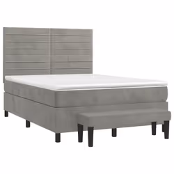Giroletto a Molle con Materasso Grigio Chiaro 140x200cm Vellutocod mxl 75610 - Vista aggiuntiva 3