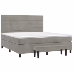Giroletto a Molle con Materasso Grigio Chiaro 180x200cm Vellutocod mxl 123208 - Vista aggiuntiva 3