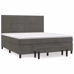 Giroletto a Molle con Materasso Grigio Scuro 180x200 cm Vellutocod mxl 75285 - Vista aggiuntiva 2