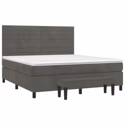 Giroletto a Molle con Materasso Grigio Scuro 180x200 cm Vellutocod mxl 75285 - Vista aggiuntiva 3