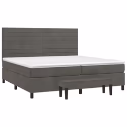 vidaXL Giroletto a Molle con Materasso Grigio Scuro 200x200 cm Velluto - Vista aggiuntiva 3