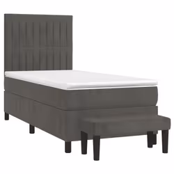 Giroletto a Molle con Materasso Grigio Scuro 90x190 cm Vellutocod mxl 123531 - Vista aggiuntiva 3