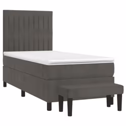 Giroletto a Molle con Materasso Grigio Scuro 100x200 cm Vellutocod mxl 123212 - Vista aggiuntiva 3