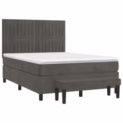 Giroletto a Molle con Materasso Grigio Scuro 140x190 cm Vellutocod mxl 123216 - Vista aggiuntiva 3