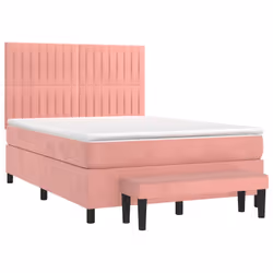 Giroletto a Molle con Materasso Rosa 140x190 cm in Vellutocod mxl 75292 - Vista aggiuntiva 3
