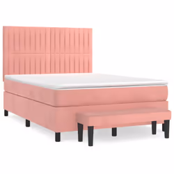 Giroletto a Molle con Materasso Rosa 140x200 cm in Vellutocod mxl 75291 - Vista aggiuntiva 2