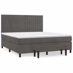 Giroletto a Molle con Materasso Grigio Scuro 180x200 cm Vellutocod mxl 99608 - Vista aggiuntiva 2