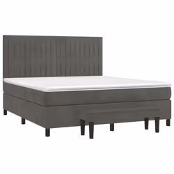 Giroletto a Molle con Materasso Grigio Scuro 180x200 cm Vellutocod mxl 99608 - Vista aggiuntiva 3