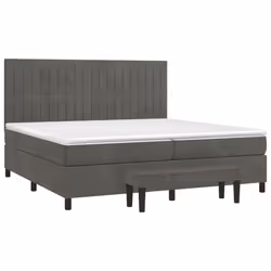vidaXL Giroletto a Molle con Materasso Grigio Scuro 200x200 cm Velluto - Vista aggiuntiva 3