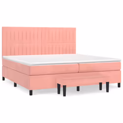 Giroletto a Molle con Materasso Rosa 200x200 cm in Vellutocod mxl 123222 - Vista aggiuntiva 2
