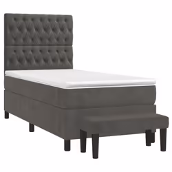 Giroletto a Molle con Materasso Grigio Scuro 80x200 cm Vellutocod mxl 99279 - Vista aggiuntiva 3