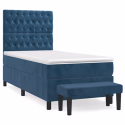 Giroletto a Molle con Materasso Blu Scuro 90x190 cm in Vellutocod mxl 99277 - Vista aggiuntiva 2
