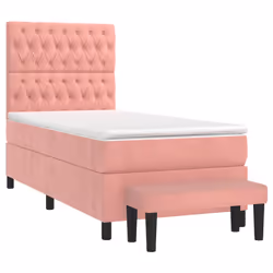 Giroletto a Molle con Materasso Rosa 90x190 cm in Vellutocod mxl 99282 - Vista aggiuntiva 3