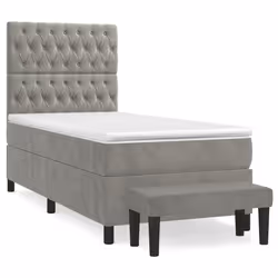 Giroletto a Molle con Materasso Grigio Chiaro 100x200cm Vellutocod mxl 123221 - Vista aggiuntiva 2