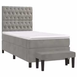 Giroletto a Molle con Materasso Grigio Chiaro 100x200cm Vellutocod mxl 123221 - Vista aggiuntiva 3