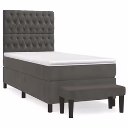 Giroletto a Molle con Materasso Grigio Scuro 100x200 cm Vellutocod mxl 75302 - Vista aggiuntiva 2