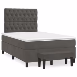 Giroletto a Molle con Materasso Grigio Scuro 120x200 cm Vellutocod mxl 99281 - Vista aggiuntiva 2