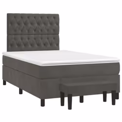 Giroletto a Molle con Materasso Grigio Scuro 120x200 cm Vellutocod mxl 99281 - Vista aggiuntiva 3