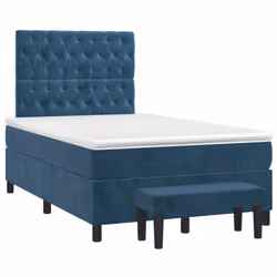 Giroletto a Molle con Materasso Blu Scuro 120x200 cm in Vellutocod mxl 75301 - Vista aggiuntiva 3