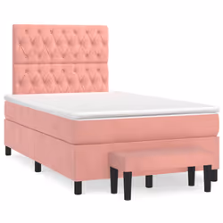 Giroletto a Molle con Materasso Rosa 120x200 cm in Vellutocod mxl 123218 - Vista aggiuntiva 2