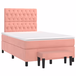 Giroletto a Molle con Materasso Rosa 120x200 cm in Vellutocod mxl 123218 - Vista aggiuntiva 3