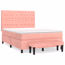 Giroletto a Molle con Materasso Rosa 140x190 cm in Vellutocod mxl 123220 - Vista aggiuntiva 2