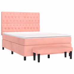 Giroletto a Molle con Materasso Rosa 140x190 cm in Vellutocod mxl 123220 - Vista aggiuntiva 3